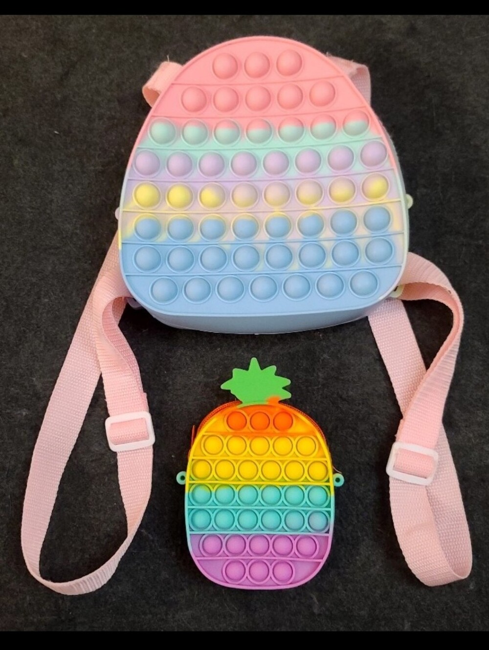 Pop It Fidget Toy Backpack and Coin Purse Set
